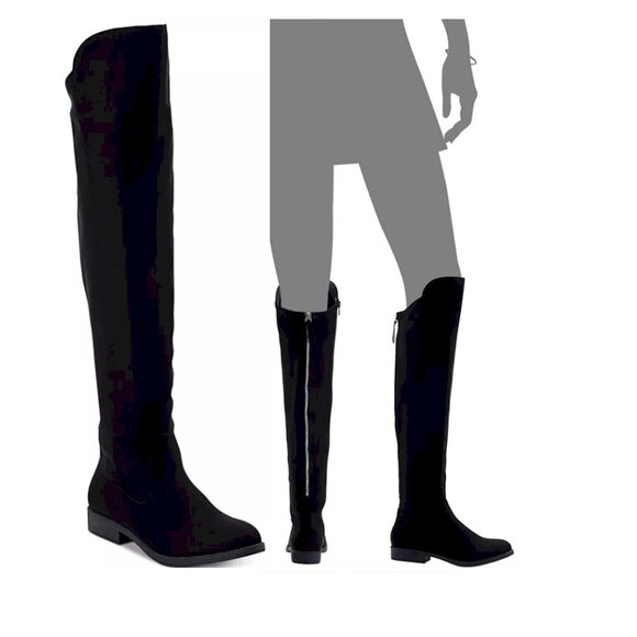 Style & Co Hayley Over-The-Knee Zip Boots Black Micro Size 11 - Picture 1 of 1